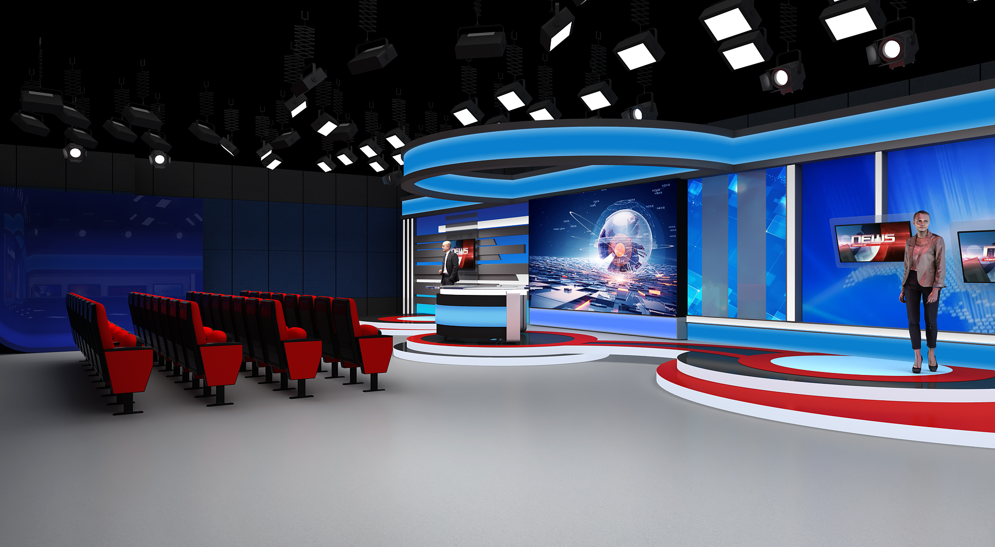 白玉演播室灯光